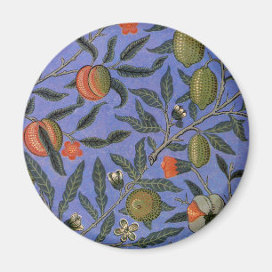 William Morris Granatapfel Blaue Farbige Tapete Magnet