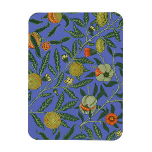 William Morris Granatapfel Blaue Farbige Tapete Magnet