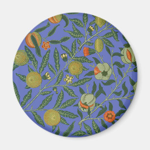 William Morris Granatapfel Blaue Farbige Tapete Magnet