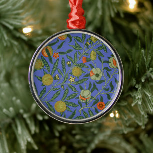 William Morris Granatapfel Blaue Farbige Tapete Ornament Aus Metall