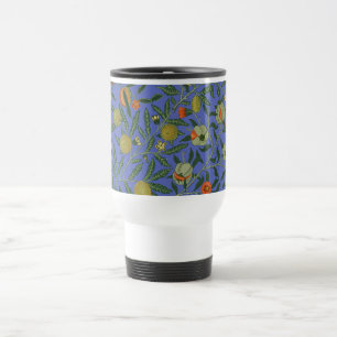 William Morris Granatapfel Blaue Farbige Tapete Reisebecher