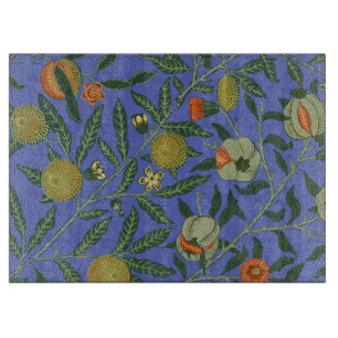 William Morris Granatapfel Blaue Farbige Tapete Schneidebrett