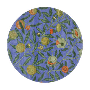William Morris Granatapfel Blaue Farbige Tapete Schneidebrett