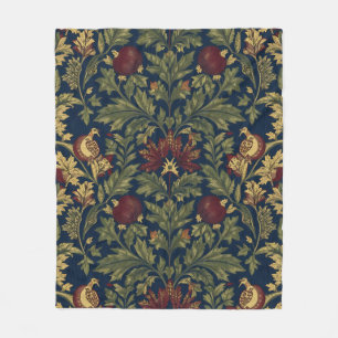 William Morris Granatapfel Blumen Navy Muster Fleecedecke