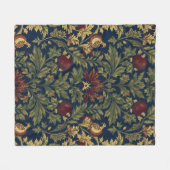 William Morris Granatapfel Blumen Navy Muster Fleecedecke (Vorderseite (Horizontal))