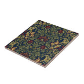 William Morris Granatapfel Blumen Navy Muster Fliese (Seite)