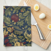William Morris Granatapfel-Blumen Navy Muster Geschirrtuch (Viertel Falte)