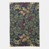 William Morris Granatapfel-Blumen Navy Muster Geschirrtuch (Vertikal)