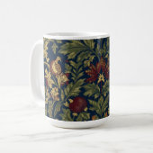 William Morris Granatapfel Blumen Navy Muster Kaffeetasse (Vorderseite Links)