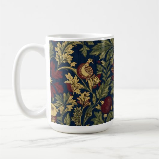 William Morris Granatapfel Blumen Navy Muster Kaffeetasse (Links)