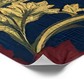 William Morris Granatapfel Blumen Navy Muster Poster (Ecke)