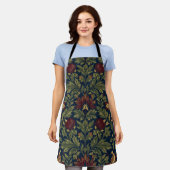 William Morris Granatapfel-Blumen Navy Muster Schürze (Getragen)