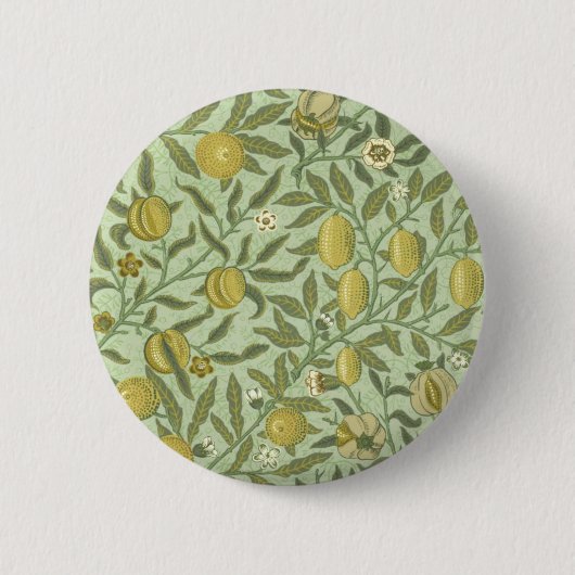 William Morris Granatapfel-Frucht-Design Button (Vorderseite)