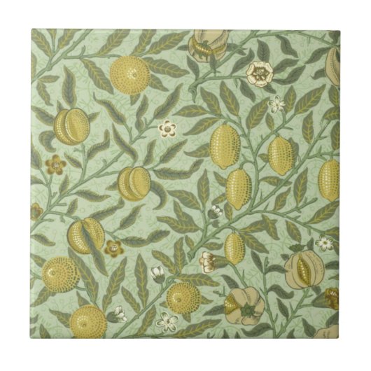 William Morris Granatapfel-Frucht-Design Fliese (Vorderseite)