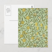 William Morris Granatapfel-Frucht-Design Postkarte (Vorne/Hinten)