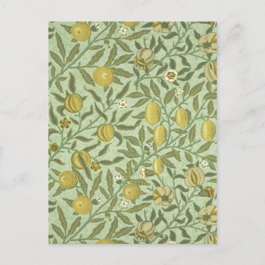 William Morris Granatapfel-Frucht-Design Postkarte (Vorderseite)