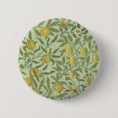 William Morris-Granatapfel-Frucht-Entwurf Button (Vorderseite)