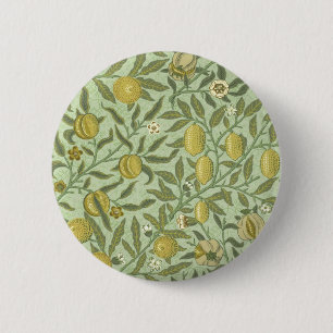 William Morris-Granatapfel-Frucht-Entwurf Button
