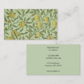 William Morris-Granatapfel-Frucht-Entwurf Visitenkarte (Vorne/Hinten)