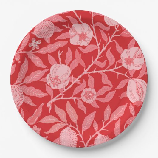 William Morris - Granatäpfel Pappteller (Vorderseite)