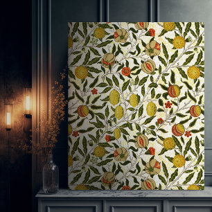 William Morris Granatäpfel Zitronen Vintage-Muster Leinwanddruck