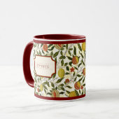 William Morris Granatapfelmuster Lemons Tasse (Vorderseite Links)