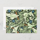 William Morris - Granville, blau und grün groß Postkarte (Vorne/Hinten)