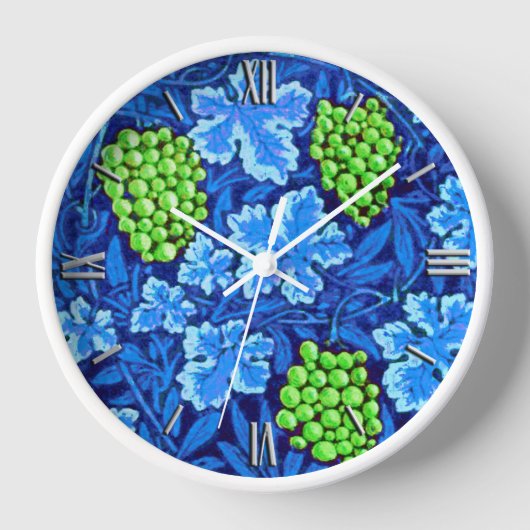 William Morris Grapevine, Cobalt Blue Wanduhr (Vorderseite)