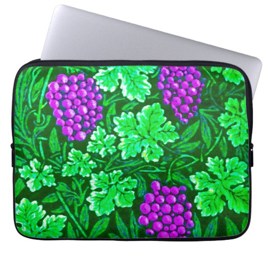 William Morris Grapevine, Lila und grün Laptopschutzhülle (Vorderseite)