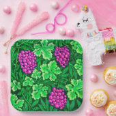 William Morris Grapevine, Magenta und Green Pappteller (Party)