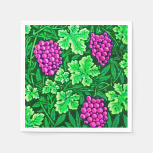 William Morris Grapevine, Magenta und Green Serviette