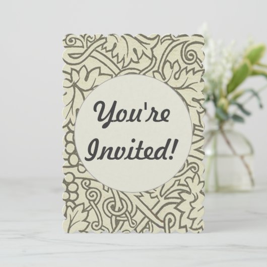 William Morris Grapevine Sage Wallpaper Einladung (Stehend Vorderseite)