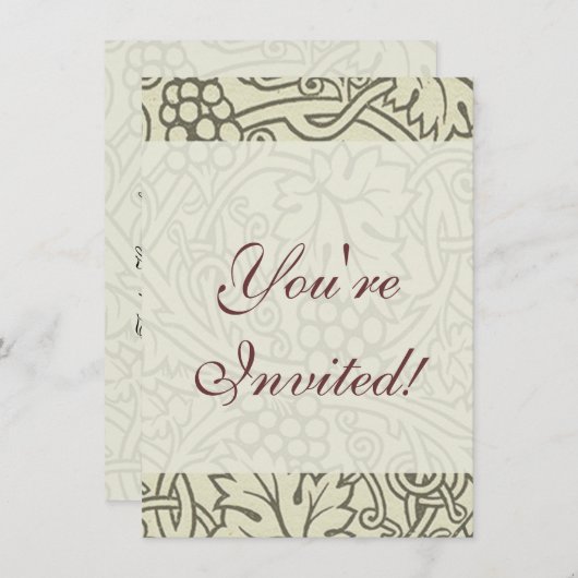 William Morris Grapevine Sage Wallpaper Einladung (Vorne/Hinten)