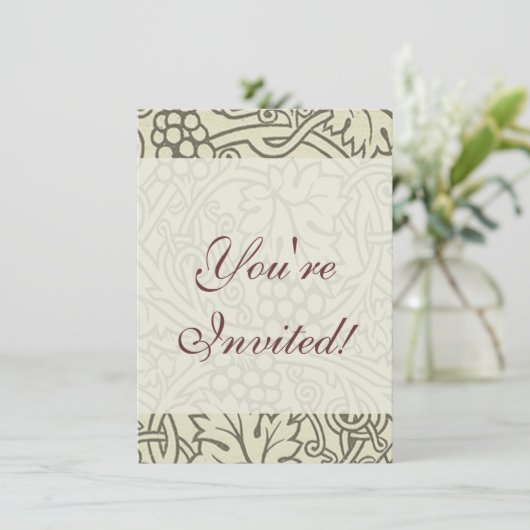 William Morris Grapevine Sage Wallpaper Einladung (Stehend Vorderseite)