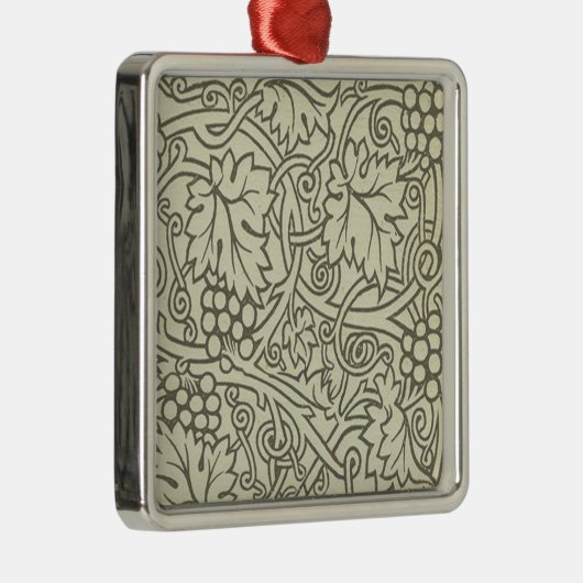 William Morris Grapevine Sage Wallpaper Silbernes Ornament (Rechts)