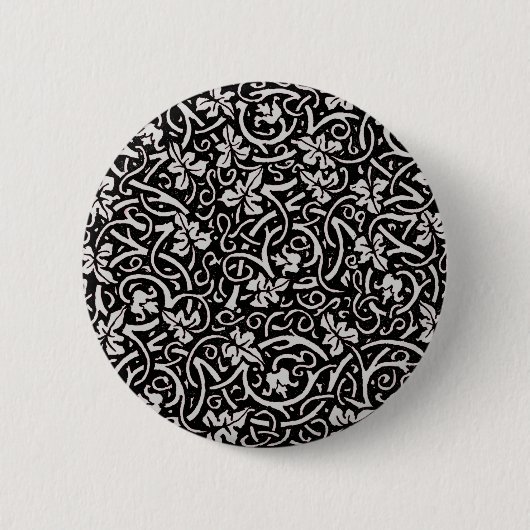 William Morris Grapevine Vine Leaf Pattern Button (Vorderseite)