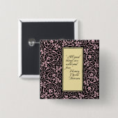 William Morris Grapevine Vine Leaf Pattern Button (Vorne & Hinten)