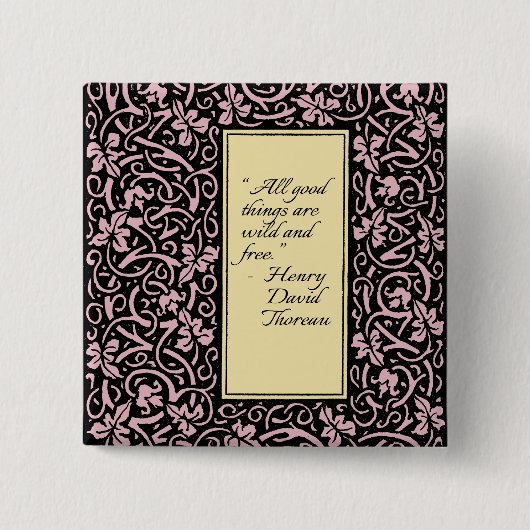 William Morris Grapevine Vine Leaf Pattern Button (Vorderseite)