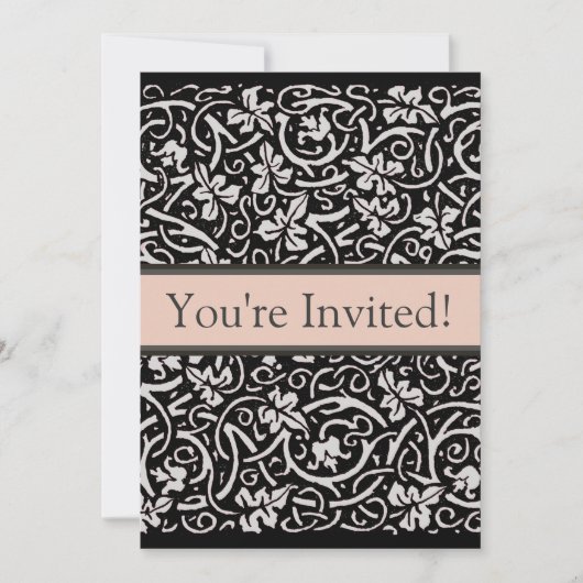 William Morris Grapevine Vine Leaf Pattern Einladung (Vorderseite)