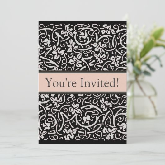 William Morris Grapevine Vine Leaf Pattern Einladung (Stehend Vorderseite)