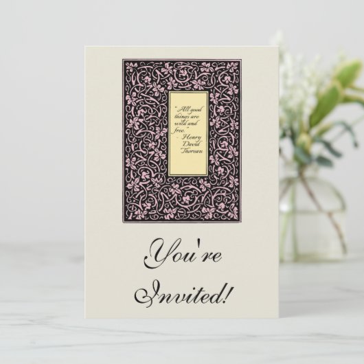 William Morris Grapevine Vine Leaf Pattern Einladung (Stehend Vorderseite)