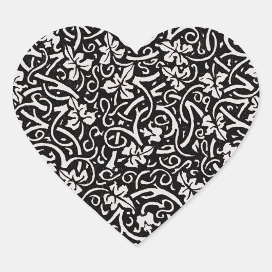 William Morris Grapevine Vine Leaf Pattern Herz-Aufkleber (Vorderseite)