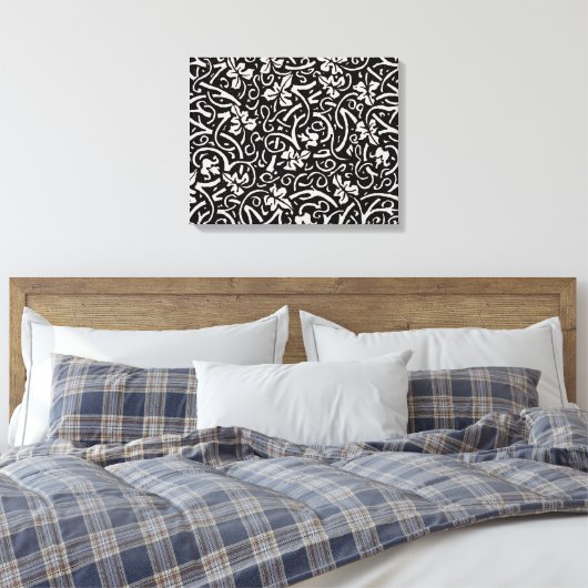 William Morris Grapevine Vine Leaf Pattern Leinwanddruck (Insitu (Schlafzimmer))