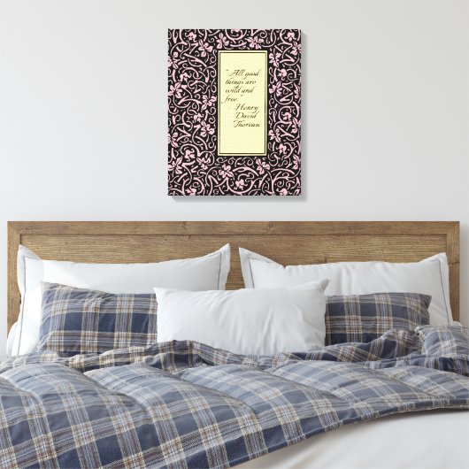 William Morris Grapevine Vine Leaf Pattern Leinwanddruck (Insitu (Schlafzimmer))