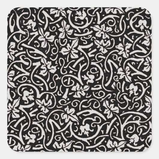William Morris Grapevine Vine Leaf Pattern Quadratischer Aufkleber (Vorderseite)