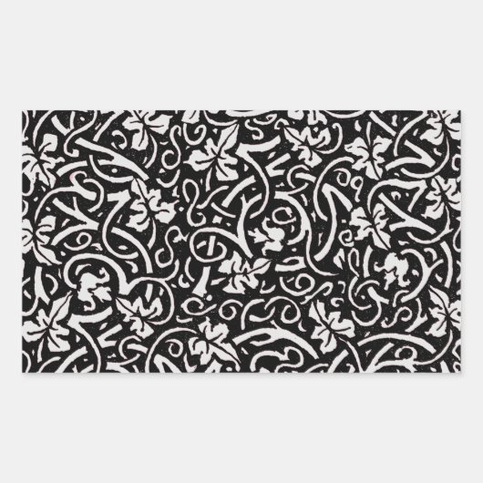 William Morris Grapevine Vine Leaf Pattern Rechteckiger Aufkleber (Vorderseite)