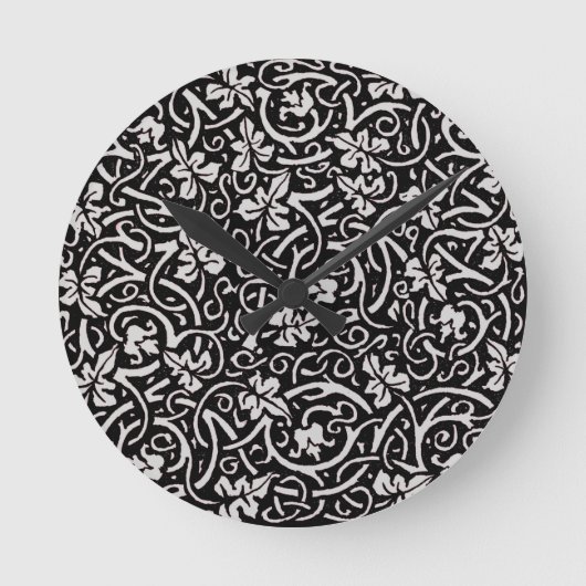 William Morris Grapevine Vine Leaf Pattern Runde Wanduhr (Vorderseite)