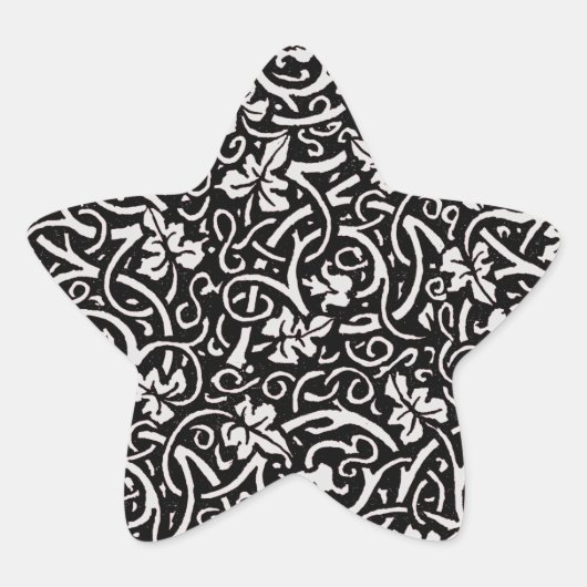 William Morris Grapevine Vine Leaf Pattern Stern-Aufkleber (Vorderseite)