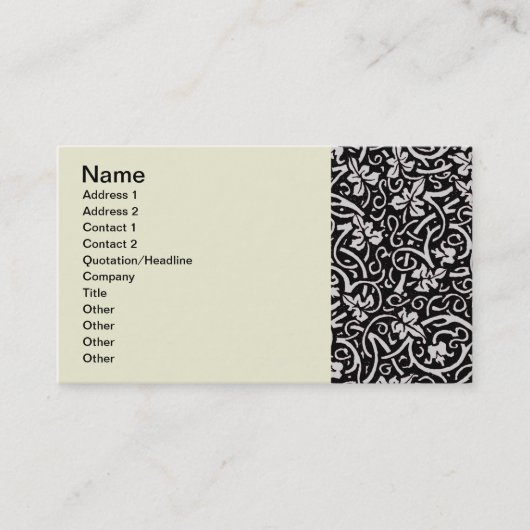 William Morris Grapevine Vine Leaf Pattern Visitenkarte (Vorderseite)