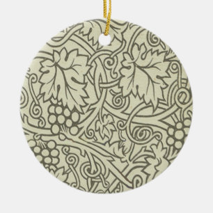 William Morris grau grüne Weinreben Muster Keramik Ornament